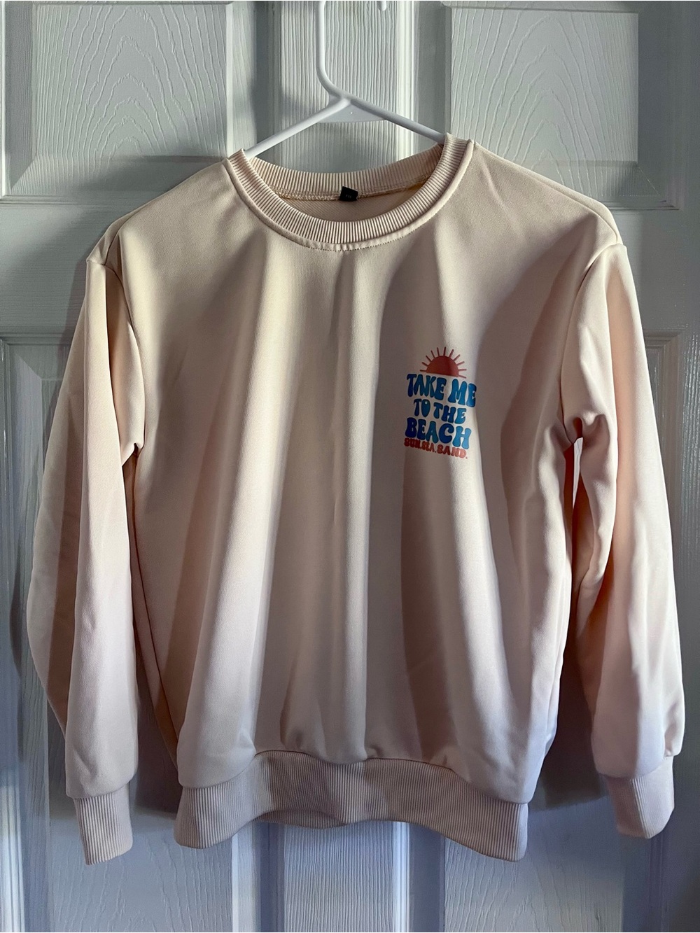 SHEIN Cream 'Take Me to the Beach' Graphic Sweatshirt